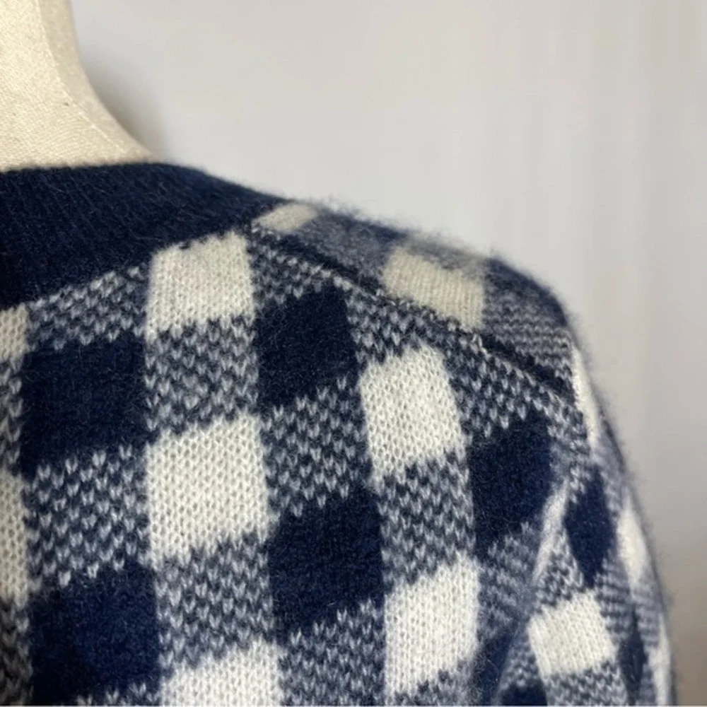 J.Crew • Gingham Checkered Cashmere Sweater XS ASO Wednesday Addams